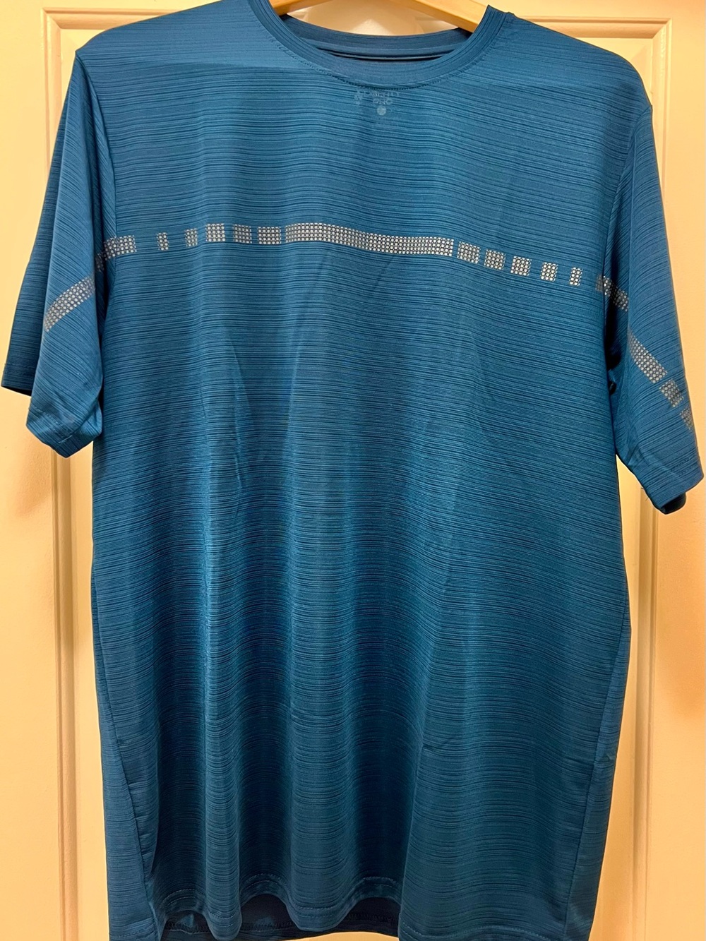 Liberty Pro Men's Teal Blue Textured Athletic Performance T-Shirt - Size L